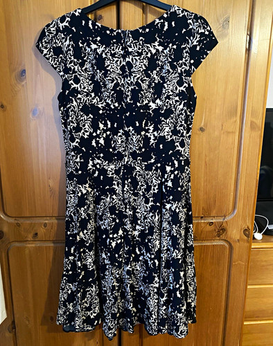 Apricot black white floral - apricot, &