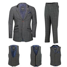 Mens grey herringbone check - herringbone,