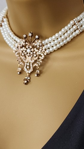 Multi strand pearl necklace - strand,