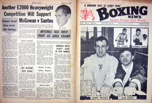 Antique old print boxing 1966 - old,