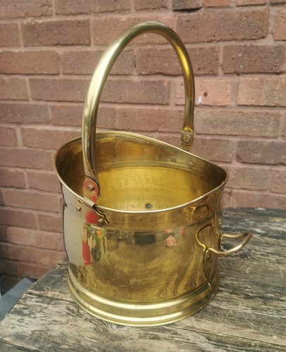 Vintage brass coal bucket - brass,