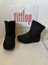 Fitflop Mukluk Leather Ankle Boots Size UK 3 EU 36