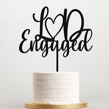 Personalised Wooden Engagement Cake Topper with Initials & Heart Keepsake Decor