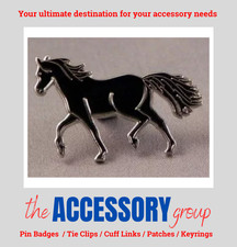 New Horse pin badge Black
