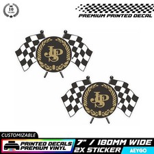 2x JPS Race Livery Vinyl Sticker Decal Car Bumper Mod Sponsor WHITE OUTLINE