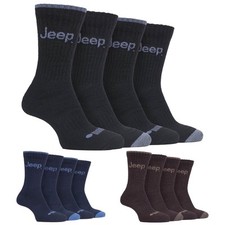 JEEP - 4 Pairs Mens Anti Blister Thick Cushioned Luxury Boot Socks for Hiking