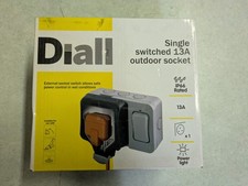 Diall 13A Grey Single Switched Outdoor Socket