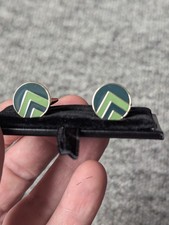 Vintage Cufflinks Green Enamel