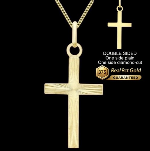 9ct diamond cut - diamond, cross