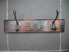 old vintage style coat rack home sweet home sign & coat hook board plaque sign D