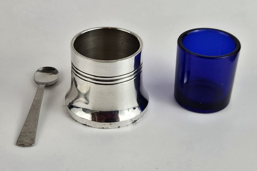 Silver plated mustard pot - silver,