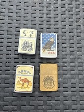 Vintage Unused Zippo Lighters Scrimshaw, Statue Of Liberty, U.S.A, Camel