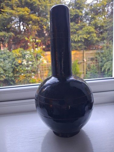 Studio pottery vase brown - vase.,