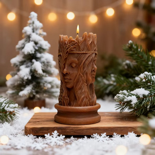 Goddess face candle mold - candle,
