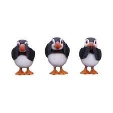 Three Wise Puffins Birds Hear No Speak No Figurines  Set of 3 New Boxed