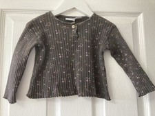 SUMMER SALE ? Baby Girls Zara Brown Ribbed Floral Long Sleeve Top 12-18 Months