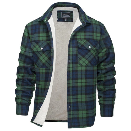 Men plaid jacket shirt - men's,