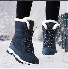 Womens Ladies Fur Lined Snow Ankle Boots Winter Warm Waterproof Boots
