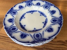 x5 Rare Antique WH Grindley Flow Blue Shallow bowls/ plates 9.5"