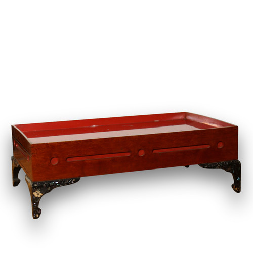 Japanese lacquer footed tray - japanese,