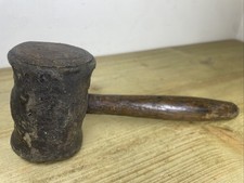 Vintage Raw Hide Wooden Handled Mallet 8” Collectable Tool