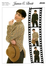 James C Brett Ladies Sweater Animal Prints Yarn Pattern JB385