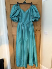 Vintage 80s Teal Puff Sleeve