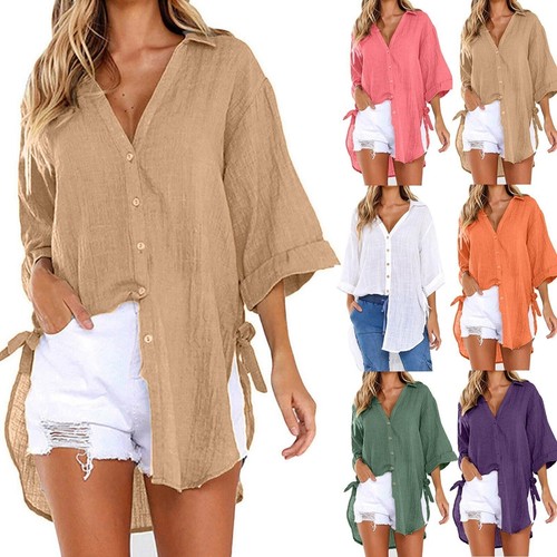 Womens long sleeve linen - womens, shirt