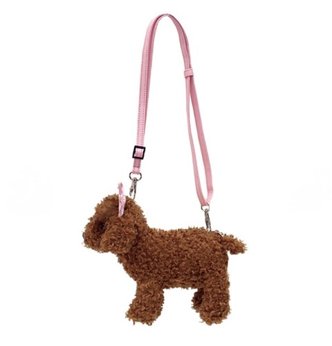 Poodle pink ribbon - poodle, crossbody