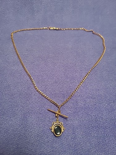 9ct gold onyx bloodstone - bloodstone, fob