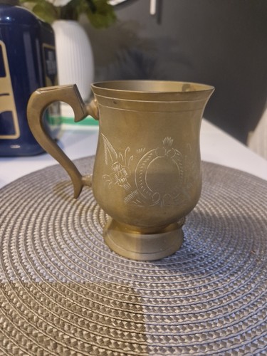 Vintage brass tankard - vintage,