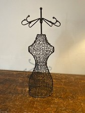 Black Wire 13 1/2" Dress Form / Stand - great for earring & necklace display