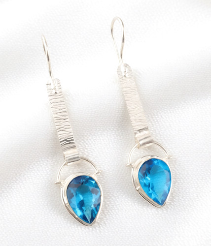 Blue topaz gemstone - blue, 925