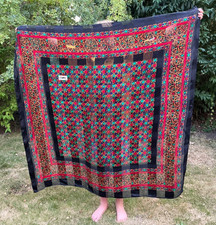 Rare Large Vintage Yves Saint Laurent YSL Silk Scarf Shawl Hand Rolled Hem Edge