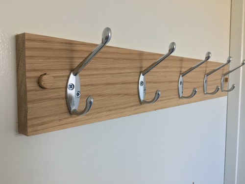 Solid hardwood oak coat rack - oak,