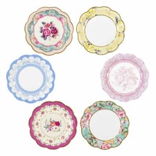 Afternoon Tea Party Plates Luxury Vintage Style Floral Paper Plates Assort x 12