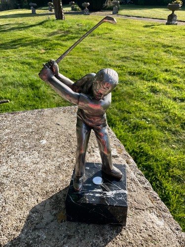 Silver metal golfer - silver,