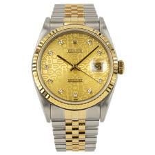 Rolex Oyster Perpetual Datejust 36mm Bi-metal Diamond Dot 16233