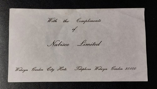 Nabisco compliment slip - nabisco,