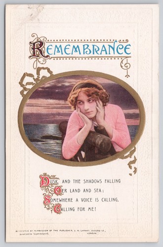 Remembrance postcard woman - remembrance,
