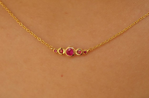 Natural ruby necklace 925 - ruby,