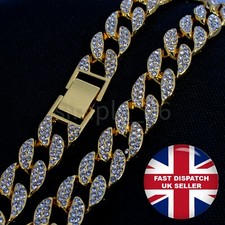 Mens Iced Out Diamond Thick Miami Cuban Link Chain Necklace Jewellery Gift Xmas