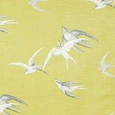 SANDERSON CURTAIN FABRIC DESIGN "Swallows" 3.7 METRES LIME LINEN MIX