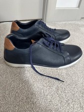 Mens White Soled Blue Leather Laced Shoes Uk 10