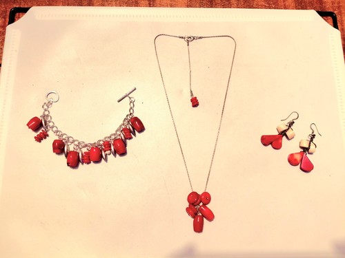 Coral jewelry set - jewelry, 925