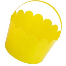 Yellow Plastic Easter Bucket With Handle Egg Hunt 12. 5cm x 17cm