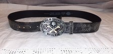 Harley Davidson Leather belt and skull and cross bones buckle size 36, 2009 