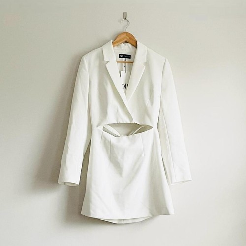 Zara white blazer - blazer, dress