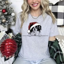 Xmas T Shirt Japanese Chin Dog Xmas Shirt Christmas T-Shirt Xmas TShirt Santa