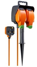 Masterplug  Weatherproof Outdoor Double Socket 5M Garden Spike IP54 IPGS5/2